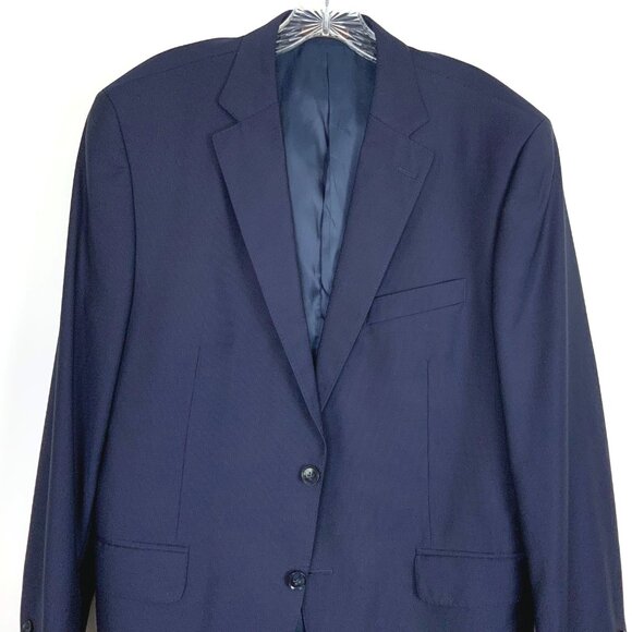 Peter Millar Men's Navy Blue Blazer Long Sleeve Classic 100% Wool Sz 42R - Picture 4 of 16